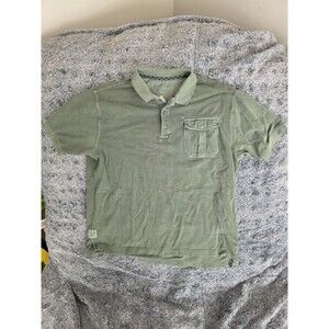 ORVIS Country Green Short Sleeve Rugby Golf Polo Shirt Mens Size Large